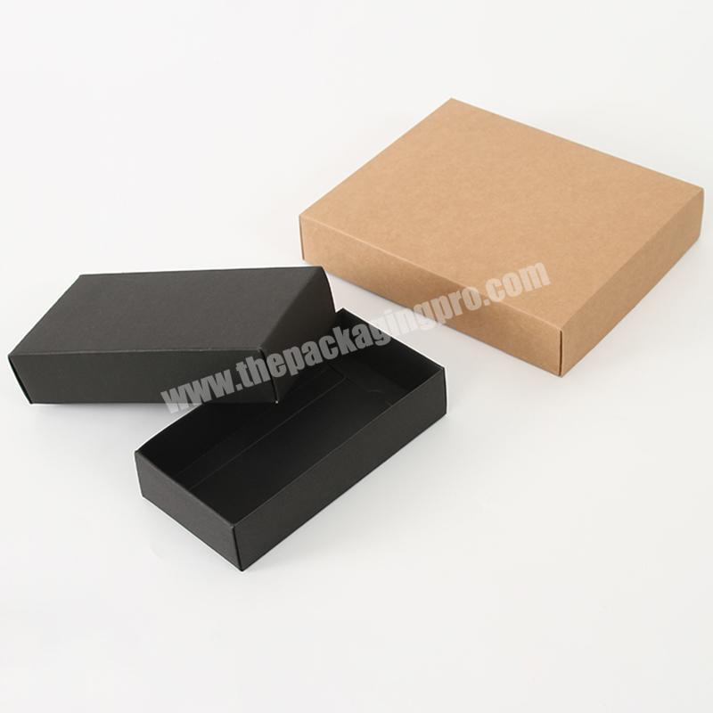 Custom logo 2 pieces  kraft paper  lid and base packaging box