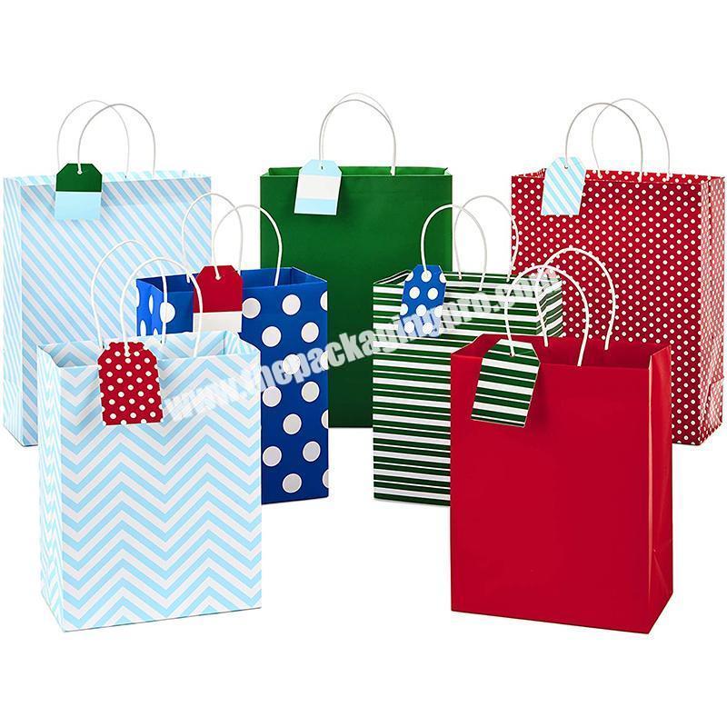 Custom Logo Advertising Promotional Merry Christmas Paper Shopping Bags For Gift