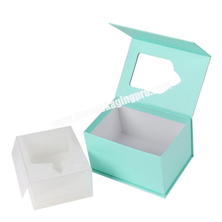 custom logo biodegradable candle box with transparence windows