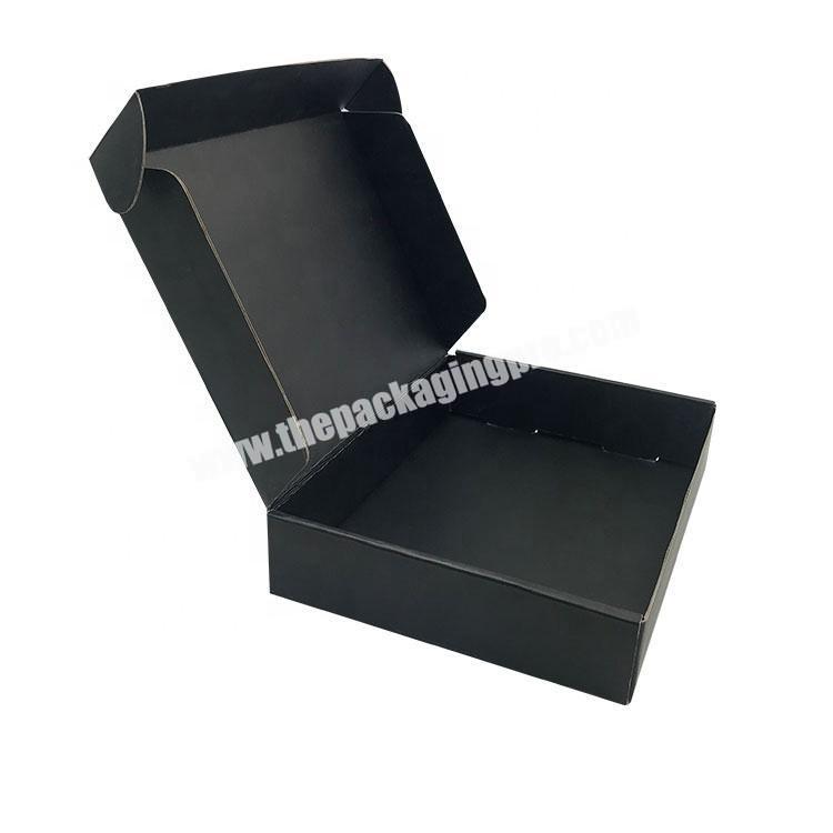Custom Logo Black Corrugated Cardboard Post Packaging Box Folding Briefkasten Mailer Box For BeltScarfClothesShoes
