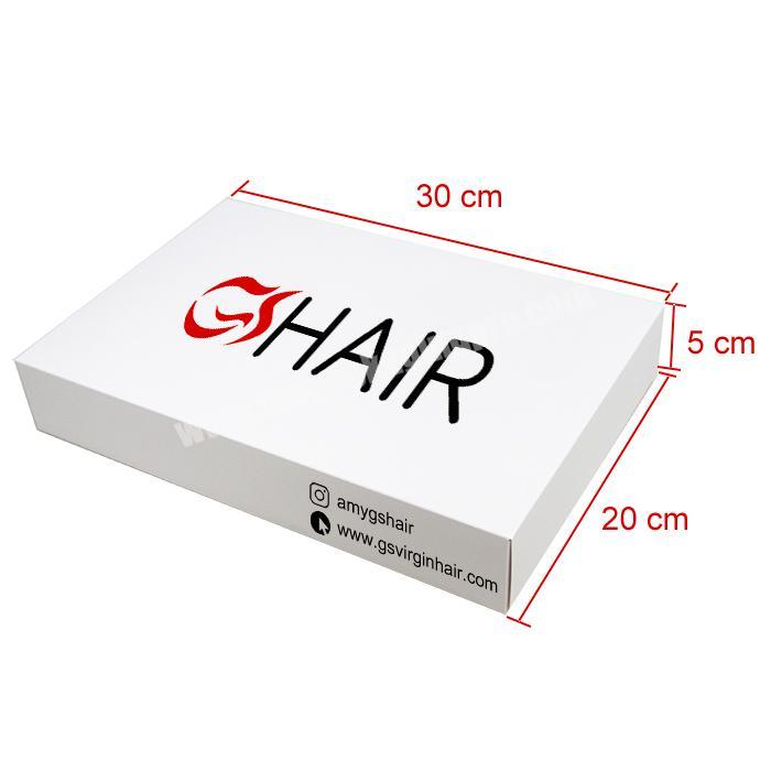 Custom Logo Black Luxury Folding Cardboard Paper Magnetic Closure Hair Extension Packaging Gift Box