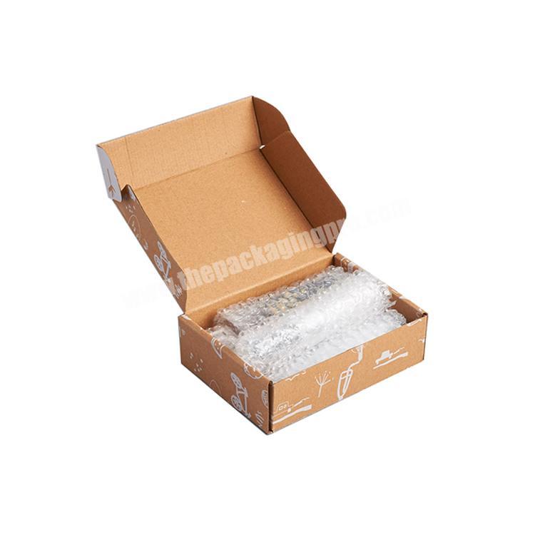 Custom logo brown rigid corrugated cardboard mailer box for shipping