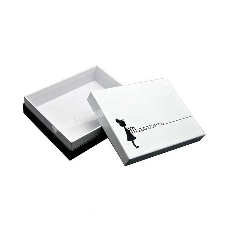 Custom logo cardboard clothes cartoon packaging  white and black box