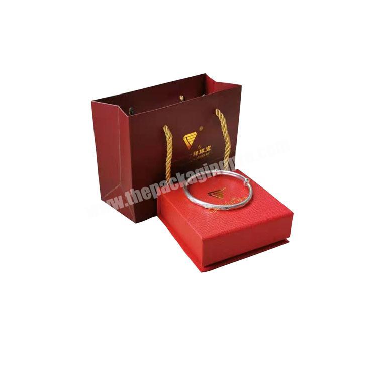Custom Logo cardboard jewelry box bracelet packaging paper box and bag