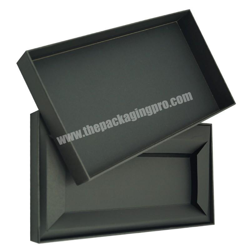 Custom logo cardboard paper printing luxury black drinkware gift packaging box with lid