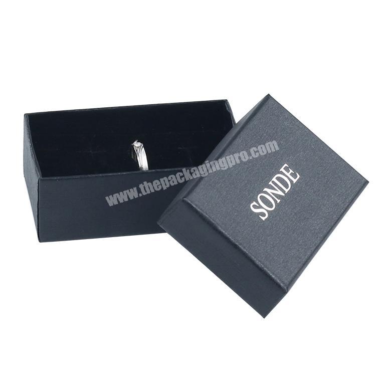 Custom Logo Cheap Printed Luxury Wholesale Small Paper Cardboard Gift Jewelry Box Ring Box with Silver Foil Logo