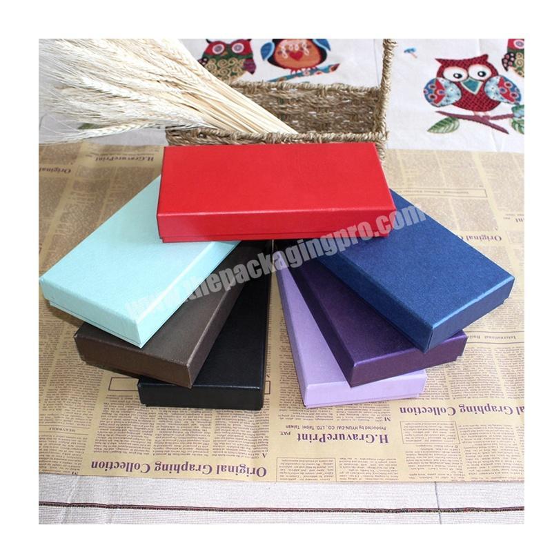 Custom Logo CMYK Printed Rigid Cardboard Paper Packaging Two Pieces Lid And Base Boxes Wallet Gift Box