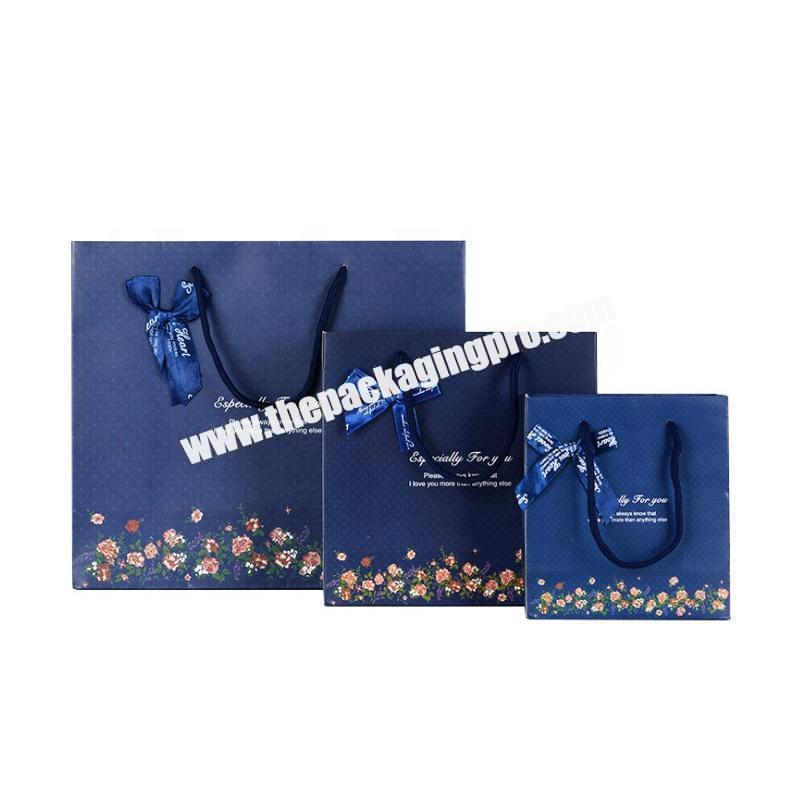 Custom Logo Coated paper Standard Size Ladies Shoes Paper Gift Bag with handles