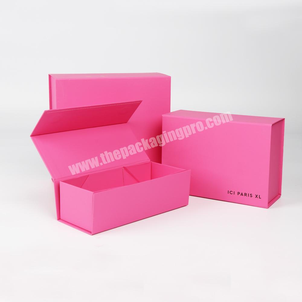 Custom logo collapsible magnetic folding rigid paper foldable gift box  for packaging clothing