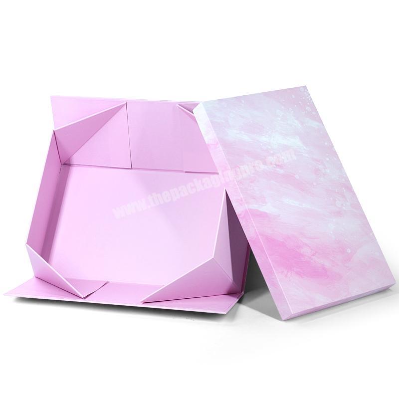 Custom Logo Collapsible Magnetic Folding Rigid Paper Foldable Gift Box