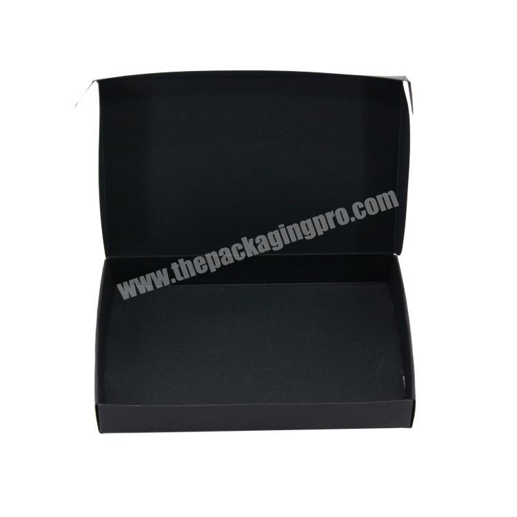 Custom logo corrugated mailing black shipping carton clothing packaging  boxes for dress shirt underwear gift packaging