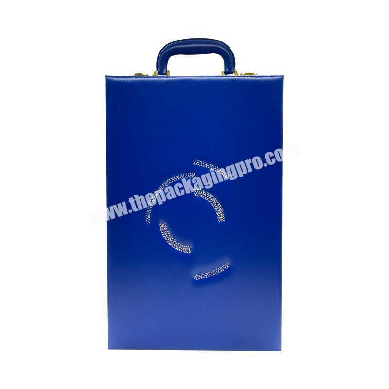custom logo cosmetic blue  box wooden packaging
