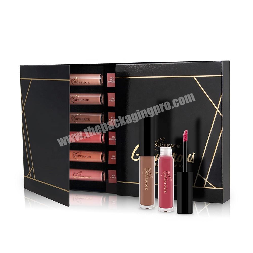 Custom Logo Cosmetic Lip Gloss Black Lipstick Paper Packaging Box