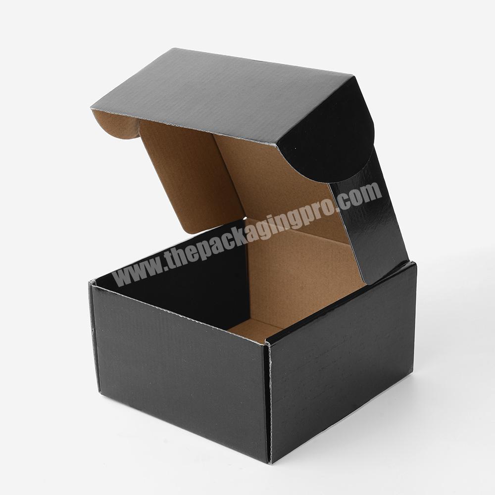 Custom Logo Design Metal Fittings Corrugated Mailing Packaging Plain Black Postal Shipping Carton Boxes