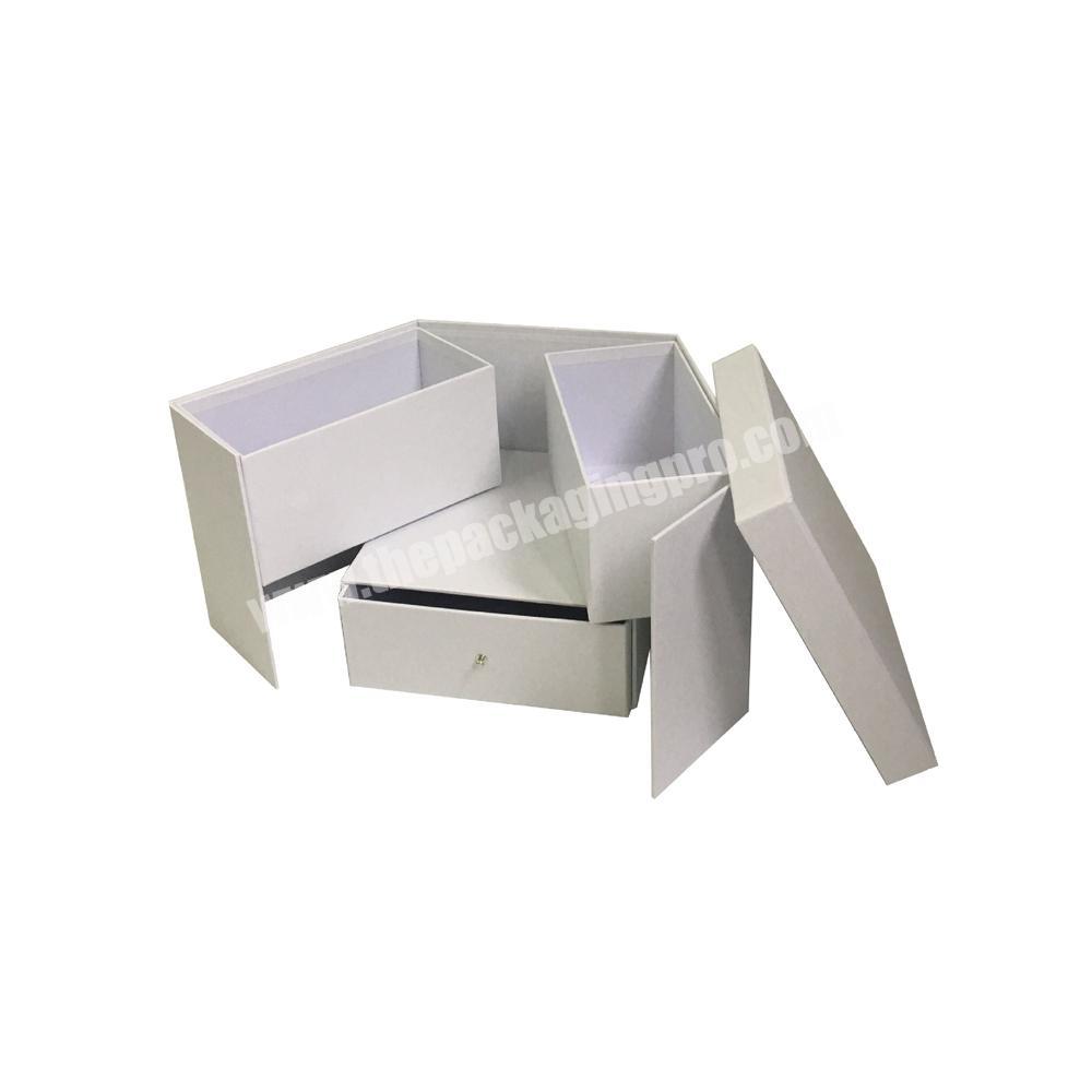 Custom logo design scarf luxury earring Jewelry white hard cardboard Packaging Box with slide drawer