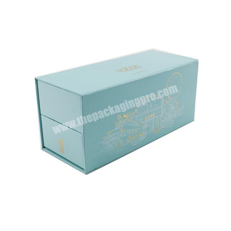 Custom logo double layer flip top folding gift packaging box with magnetic