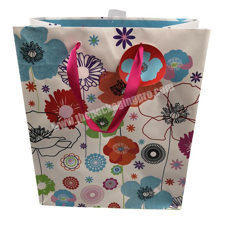 Custom Logo eco friendly flower paper bag for clothing