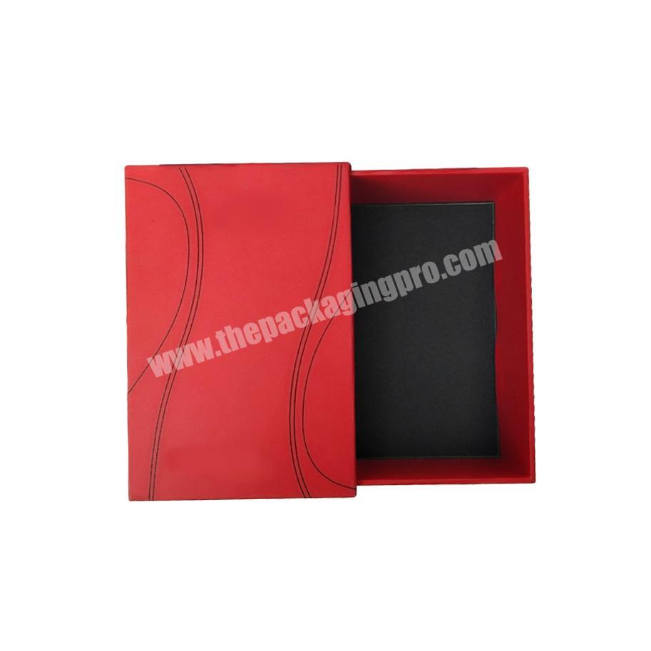 custom logo eco-friendly hard paper printing slider red gift slide packing box