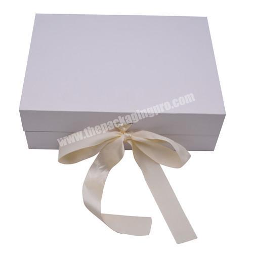 Custom Logo Extension Box with Satin Human Weave Hair Gift with Ribbon Closure for Wig Accessories Hair Bundles Packaging