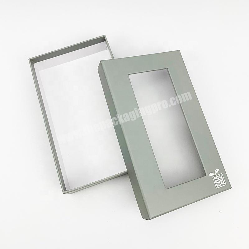 Custom Logo Factory Wholesale Luxury  Paper Rigid Cardboard Packaging Gift Box With Clear PVC Window