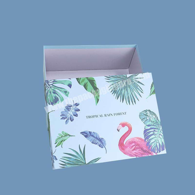 Custom Logo Flamingos Gift Box Wedding Favor Candy Chocolate Box Packaging Birthday Lipstick Perfume Paper Box