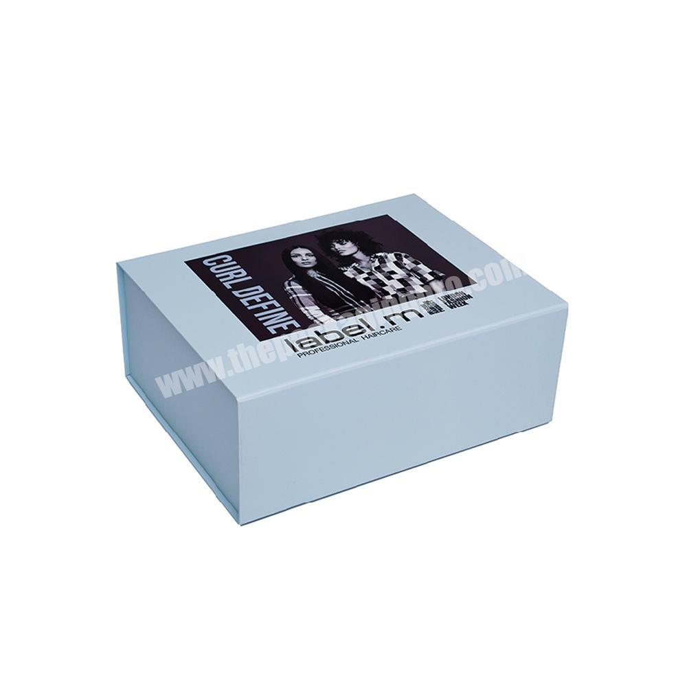Custom logo Flat Rigid Cardboard Paper Foldable Gift Box Withe Magnetic Closure