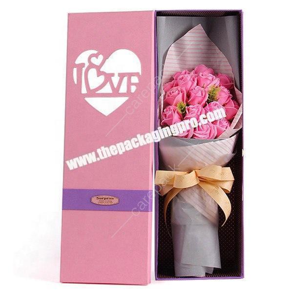 Custom Logo Flower Gift Box for Valentine Wedding Rose Packaging box Birthday Favor Flower Box