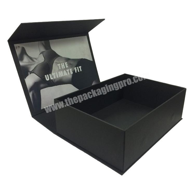 Custom Logo Foldable Black Cardboard Magnet Box Magnetic Packaging Gift Box for ClothesClothing