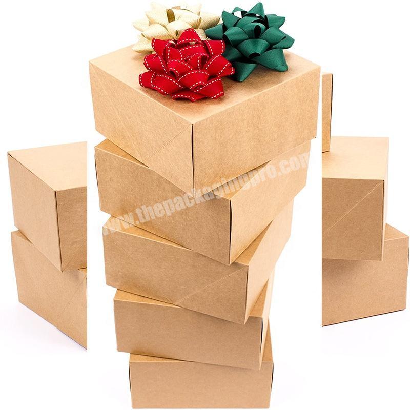 Custom Logo Folding Brown Paper Flat Packing Gift Box Wholesale