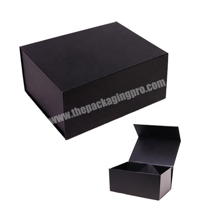 Custom logo folding wedding gift boxes Black Gift Foldable Paper Packaging Box