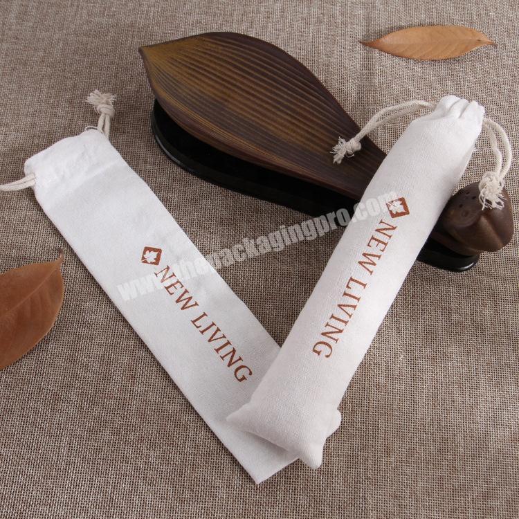 custom logo gift chopsticks tableware packaging cotton drawstring dust bag
