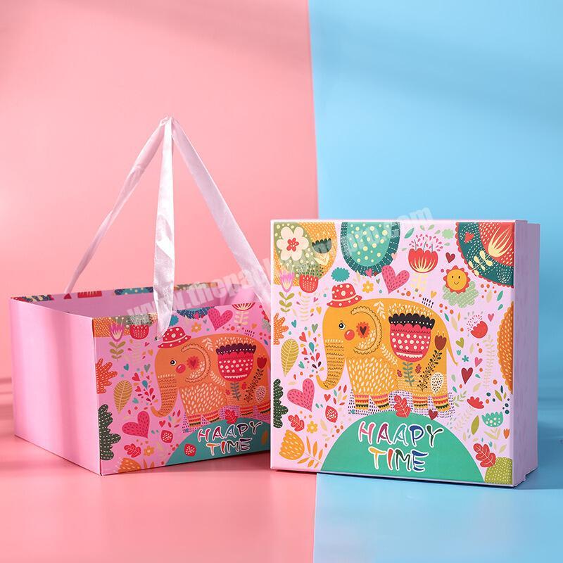 Custom logo gift paper box wholesale factory price base lovely carton gift boxes for kids