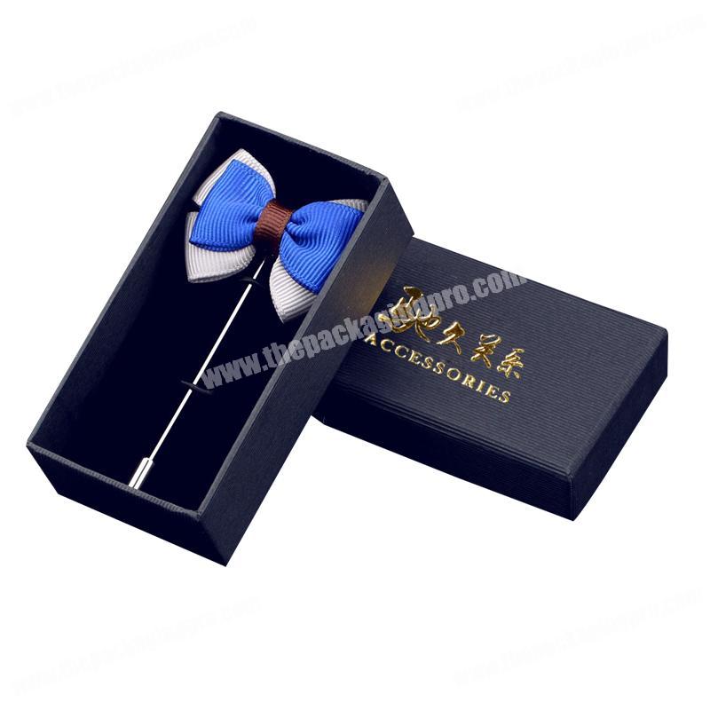 Custom logo gold foil stamping cardboard Men bow tie packaging box