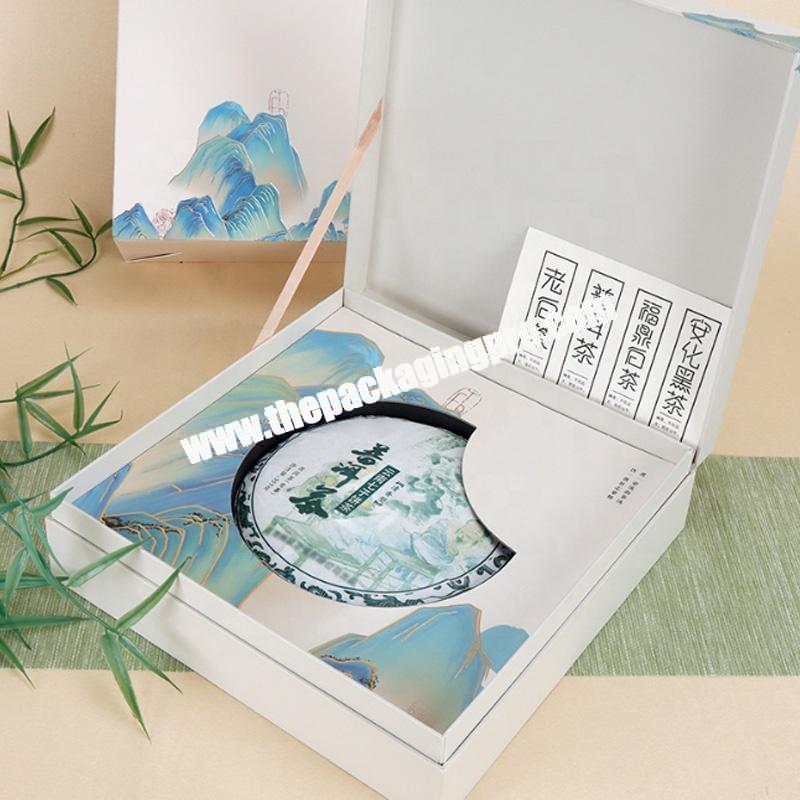 Custom Logo High-end white Luxury Magnetic Rigid Tea Foldable Packaging Box