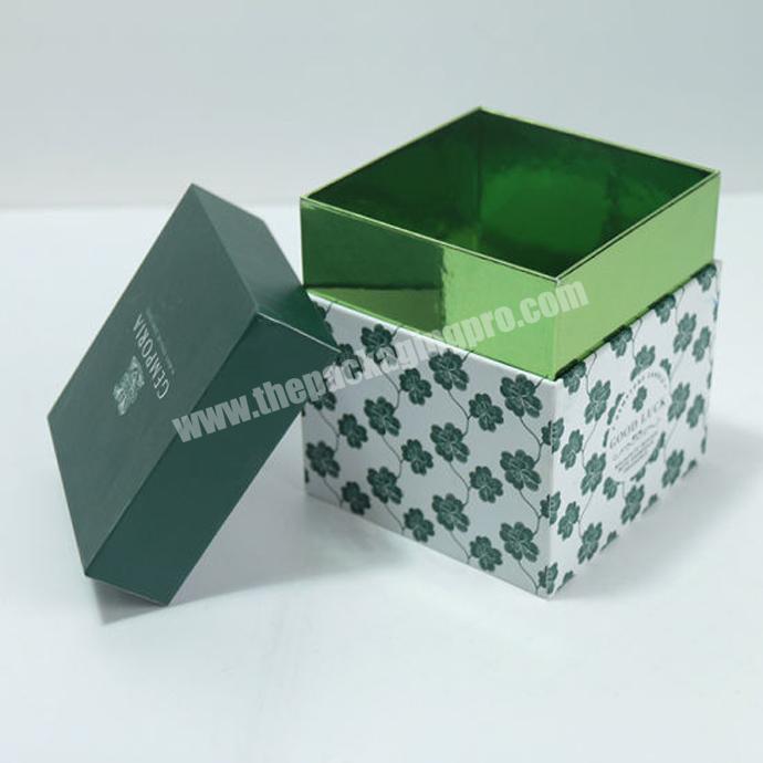 Custom logo high quality cosmetic packaging paper box with lid for candle glass