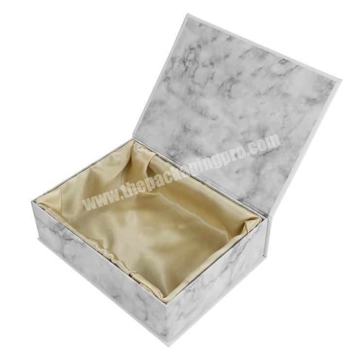 Custom LOGO Holographic Marble Luxury Paper Gift Wig Hair Extension Magnetic Packaging Box