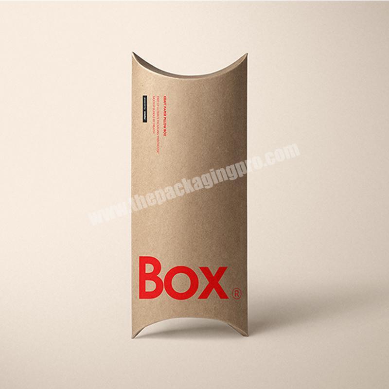 Custom logo hot selling kraft pillow shape paper box gift boxes recycled pillow box packaging