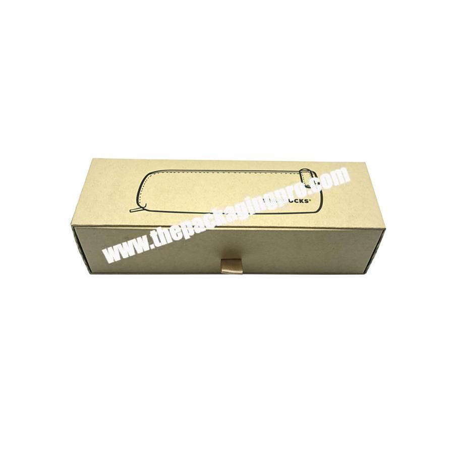 Custom logo kraft paper sliding drawer box with handle