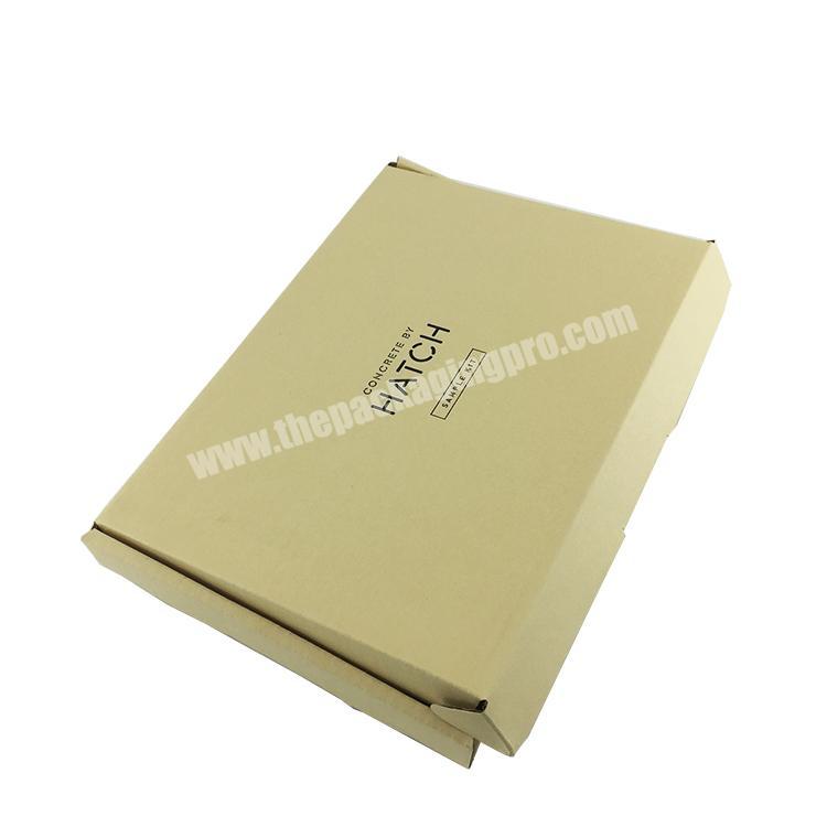 Custom logo light kraft foldable board shipping mailer packaging boxes hot foil logo corrugated box