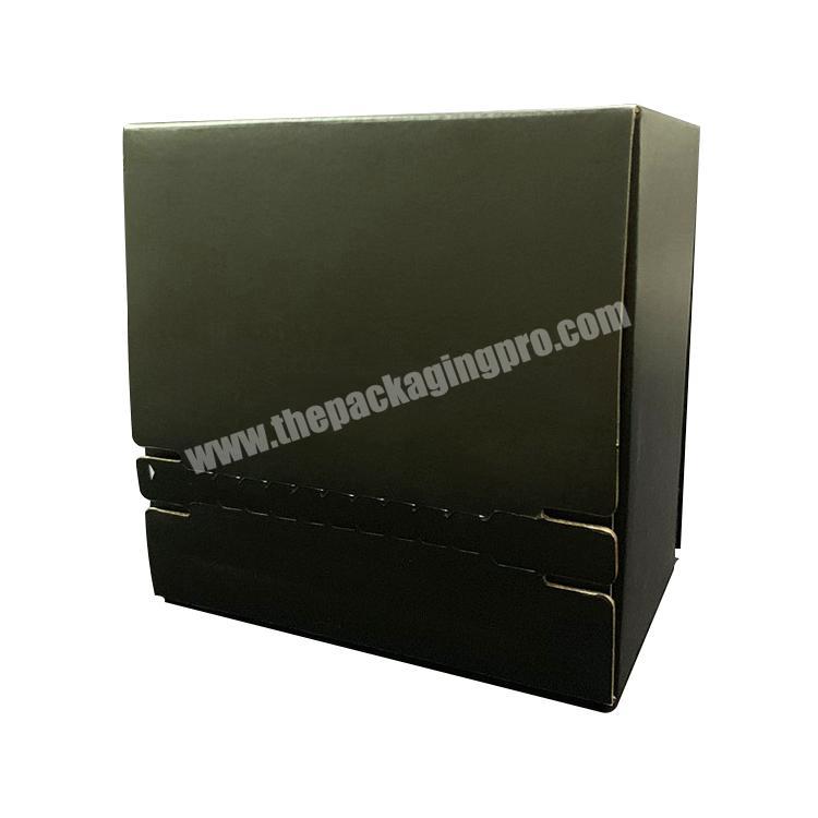 Custom logo luxury black corrugated gift case zipper open storage box