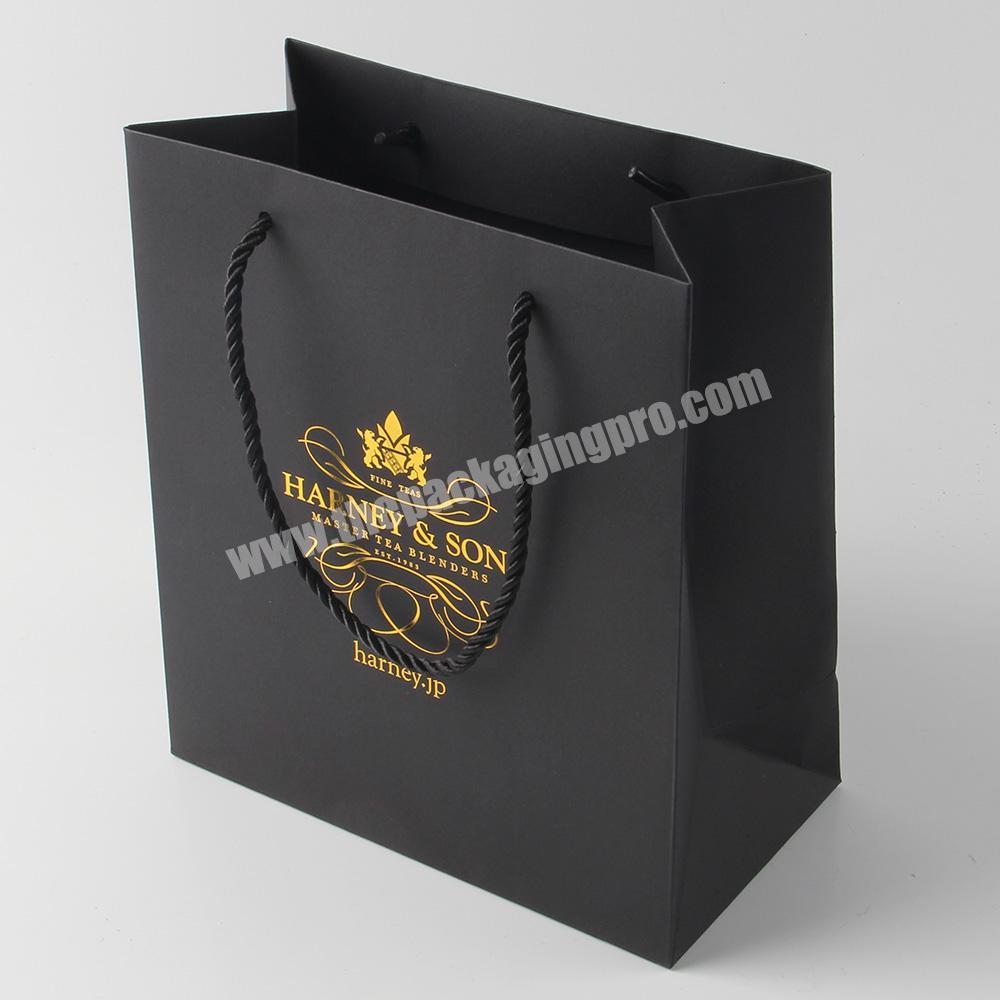 Custom Black Gift Bag with Company Logo 12.5 x 9