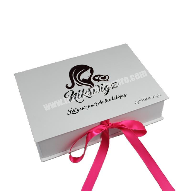 Custom Logo Luxury Cardboard Magnetic Folding Perfumer Gift Box With Ribbon Closure