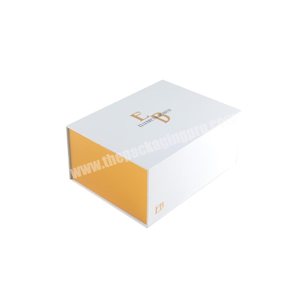 Custom Logo Luxury large tall magnetic closure lid paper cardboard packaging a5 white gift box with ribbon