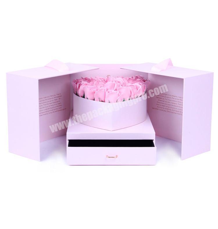 Custom Logo Luxury  Manufacturers Candy Packaging Shaped Wedding Flower Box Customize