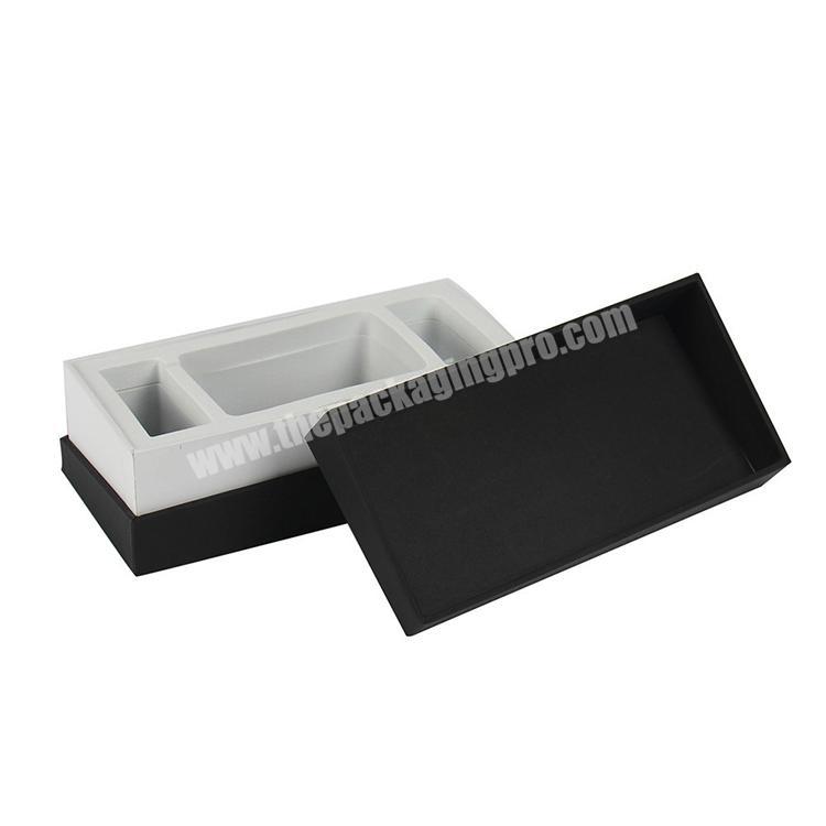 Custom logo luxury matte black hard cardboard paper gift box with lids