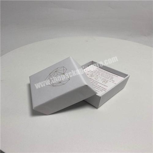 Custom logo luxury Paper Printing Cute Cardboard White Gift Jewelry Packaging Box with Silk Ribbon