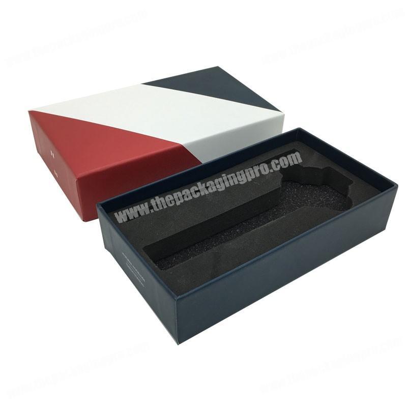 Custom logo luxury printing cardboard coated paper EVA sponge holder lid base gift packaging box