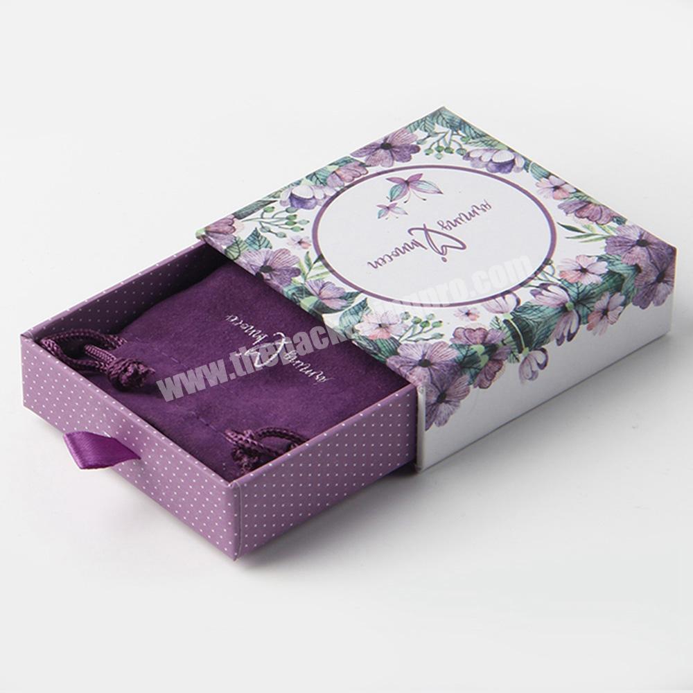 custom logo luxury purple jewelry packaging bracelet boxes