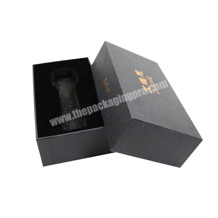 Custom logo luxury recycled gold black cardboard gift boxes with lids