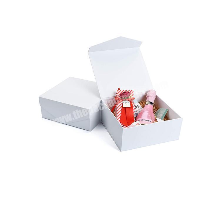 Custom logo luxury white cuboid magnetic gift box  with magnetic lid